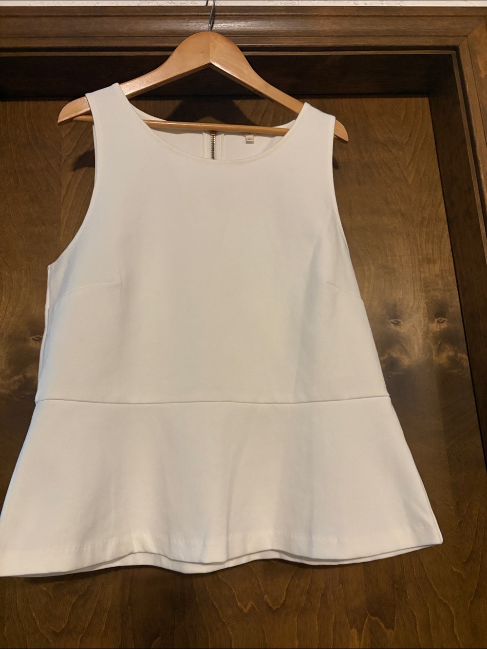 J. Crew White Sleeveless Peplum top